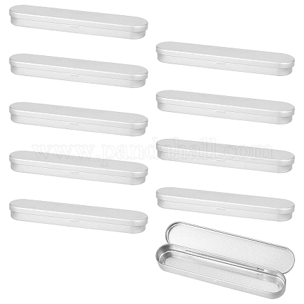 SUPERFINDINGS 10 Pack Tinplate Pencil Box Platinum Bead Storage Containers with Hinged Lid Rectangle Tin Box for Beads Pencil Candy Gift Makeup Jewelry Crafts Accessories Storage CON-WH0078-16-1