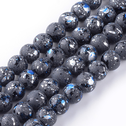 Chapelets de perles en verre peint X-DGLA-S112-4mm-D21-1