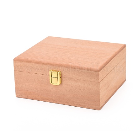 Boîte à bijoux en bois inachevé OBOX-WH0004-11-1