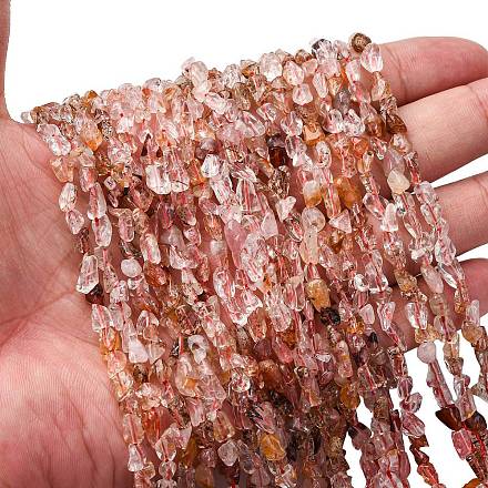 Натуральный гематоидный кварц / нитки из железистого кварца G-I389-A04-1