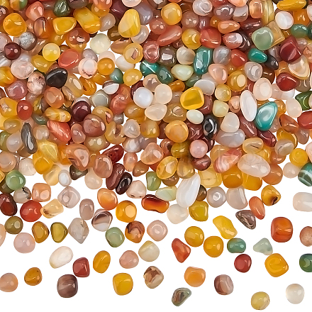 OLYCRAFT 780PCS Tumbled Stone Beads Mixed Agate Stone Undrilled Natural Pebbles Crushed Gemstone for Succulents Bedding G-OC0001-39A-1