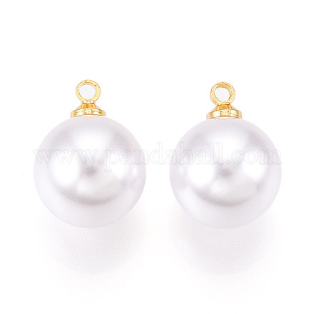 Подвески из латуни и АБС-пластика с имитацией жемчуга KK-N261-12mm-121G-1