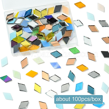 100шт 2-х цветная мозаичная плитка стеклянные кабошоны&nbsp;DIY-YW0012-20-1
