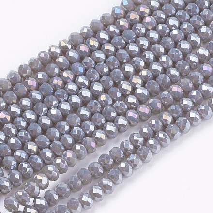 Chapelets de perles en verre électroplaqué GLAA-F076-FR02-1