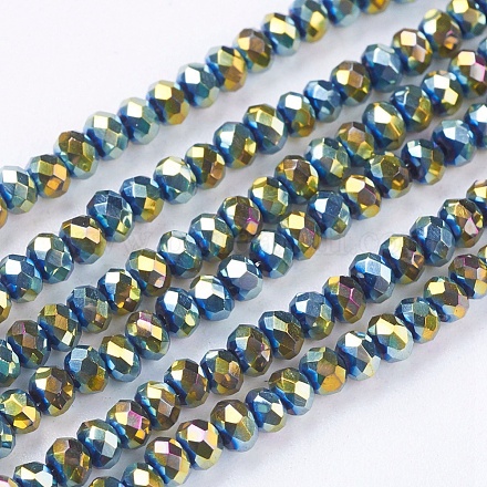 Electroplate Glass Beads Strands EGLA-J025-F02-1