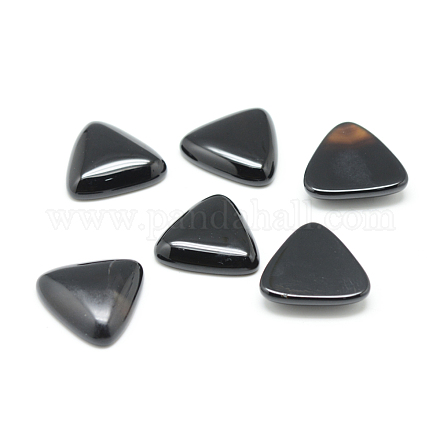 Cabuchones de piedras preciosas ágata negro natural G-T025-10x10mm-05-1