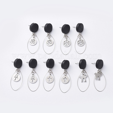 (vente de bijoux fêtes d'usine) boucles d'oreilles pendantes EJEW-JE03636-1
