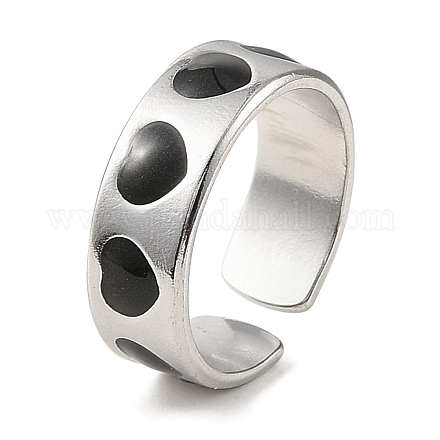 Кольца-манжеты из нержавеющей стали 304 с эмалью для женщин RJEW-F166-28P-01-1