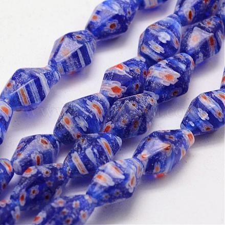 Handmade Millefiori Glass Beads Strands LAMP-G110-01-1
