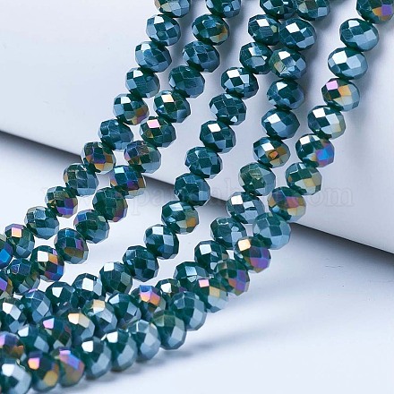 Electroplate Glass Beads Strands EGLA-A034-P3mm-B10-1