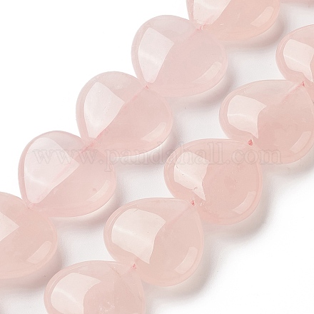 Granos naturales de abalorios de cuarzo rosa G-G996-B07-1