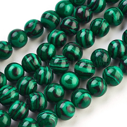 Chapelets de perles en malachite synthétique X-TURQ-N006-8-1