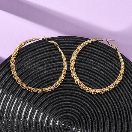 Латунные серьги обруча EJEW-A143-12G-1