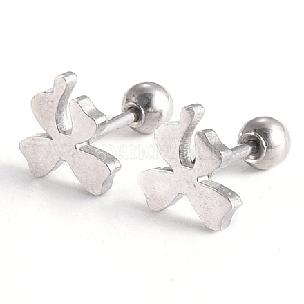 201 Stainless Steel Barbell Cartilage Earrings EJEW-R147-06-1