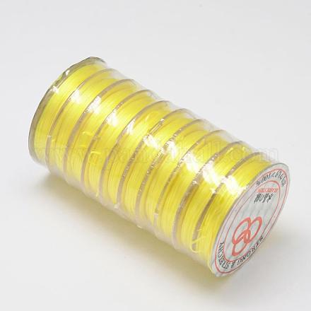 フラット弾性クリスタルストリング  弾性ビーズ糸  ストレッチブレスレット作り用  ゴールド  0.8mm  約10.93ヤード（10m）/ロール EW-O001-02R-1