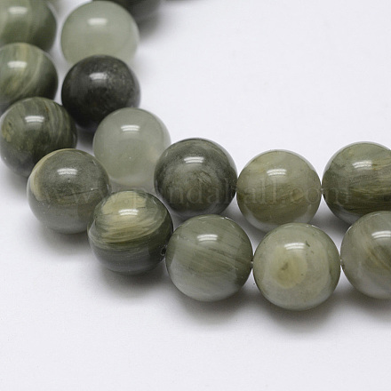 Chapelets de perles en quartz rutile vert naturel G-P325-03-4mm-1