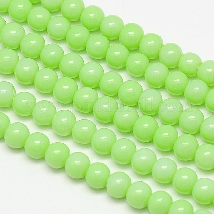 Eco-Friendly Round Baking Paint Glass Beads Strands HY-A003-8mm-RV31-1