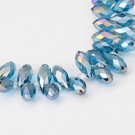 Chapelets de perles en verre électroplaqué X-EGLA-J068-AB08-1