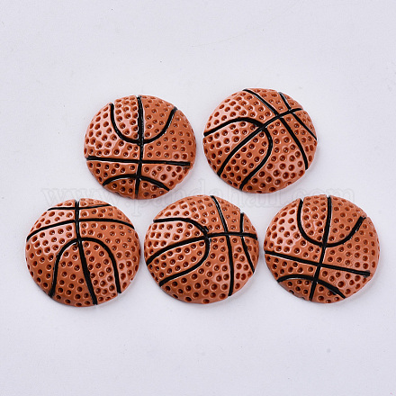樹脂カボション  バスケットボール  チョコレート  27x6.5mm CRES-N021-01B-1