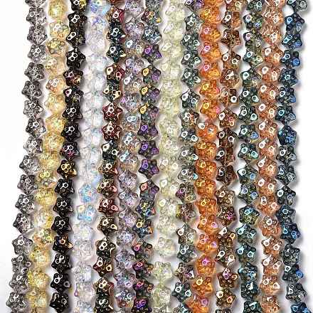 Transparentes perles de verre de galvanoplastie brins GLAA-C025-01-1