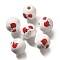 Valentine's Day Element Printed Wood Beads, Round, WhiteSmoke, 16mm, Hole: 4mm