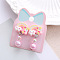 Alloy Plastic Clip-on Earrings for Kid, Platinum, Rainbow, 40x15mm