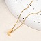 Ion Plating(IP) 304 Stainless Steel Pendant Necklaces, Real 18K Gold Plated, Letter, Letter L, 15.94 inch(40.5cm)~16.14 inch(41cm)+54mm extender, Letters: 10x5x4mm.
