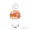 Handmade Lampwork Pendants, Imported From Italy, Mushroom Charms, Chocolate, 27~31.5x13.5~14x13~14mm, Hole: 3
~4.5x2.5~5mm