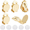 40Pcs 2 Styles Brass Rack Plating Clip-on Earrings Findings, with Round Flat Pad, For Non-pierced Ears with Comfort Silicone Earring Pads, Real 18K Gold Plated, 10~16x9~10x2~7mm, 20pcs/style