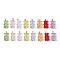 16Pcs Transparent Acrylic Pendants, with 304 Stainless Steel Loops, Bear, Mixed Color, 22x11x7mm, Hole: 4mm