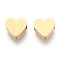 201 Stainless Steel Beads, Heart, Ion Plating(IP), Real 18K Gold Plated, 7x7.5x3mm, Hole: 1.8mm