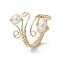 Copper Wire Wrapped Natural Cultured Freshwater Pearl Open Ring, Cuff Finger Ring for Women, Golden, 3~24mm, Inner Diameter: 19mm