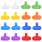 30Pcs Nylon Hook and Loop Cable Labels, Writable Cable Wraps, Mixed Color, 32x38x3mm