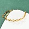 304 Stainless Steel Link Chain Bracelets for Women, Oval, PVD Vacuum Plating, Real 22K Gold Plated, 7 inch(17.9cm)