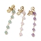 Alloy Dreadlocks Beads, Natural Gemstone Bead Braiding Hair Pendants Decoration Clips, for Hair Styling, 85mm, 3pcs/set
