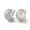 Non-Tarnish 304 Stainless Steel Hollow Earrings, Hollow Half Round, Stainless Steel Color, 23x19.5mm