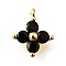 Brass Micro Pave Cubic Zirconia Pendants, Flower Charms, Real 18K Gold Plated, 9.5~10x7.5~8x3mm, Hole: 1.2mm