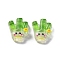 Cartoon Transparent Resin Cabochons, Imitation Vegetable, Scallion, 7x6x3mm