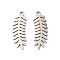 Non-Tarnish 201 Stainless Steel Pendants, Laser Cut, Leafy Branch Charms, Stainless Steel Color, 21x7.5x1mm, Hole: 1.5mm