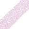 Electroplate Glass Beads Strands, Imitation Jade Beads, Pearl Luster Plated, Faceted, Rondelle, Pink, 3.5~3.8x3mm, Hole: 0.4mm, about 105~110pcs/strand, 29~31cm
