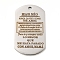 Non-Tarnish 201 Stainless Steel Pendants, Message Charms, Oval with Word Charms, Stainless Steel Color, 49x28x2mm, Hole: 3mm