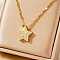 Luxury Brass Clear Cubic Zirconia Star Pendant Fashion Necklaces for Versatile and Stylish Look, Golden, 15.75 inch(40cm)