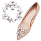 2Pcs Alloy Rhinestone Shoe Decorations, with Plastic Imitation Pearl, Detachable Shoe Buckle Clips, Ring, 56x53.5x16mm