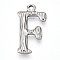 304 Stainless Steel Pendants, Letter Charms, Letter F, 22x12x3mm, Hole: 1.6mm