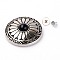 Alloy & Imitation Turquoise Craft Solid Screw Rivet, DIY Leather Craft Nail, Flat Round, Antique Silver, Black, 30x10mm, Hole: 2mm, Screw: 5x4mm and 7x4.5mm