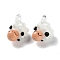Handmade Lampwork Pendants, Sheep, Saddle Brown, 23x20x23mm, Hole: 3.5x2.5mm