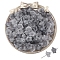 100Pcs Acrylic Bead Caps, Flower, Dark Gray, 12x7mm, Hole: 1.5mm