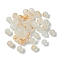 Transparent Acrylic Beads, Frosted, Sprinklking Gold Effect, Round, Goldenrod, 7x7.5mm, Hole: 1.5mm, about 2000pcs/500g