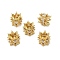 Brass Micro Pave Cubic Zirconia Beads, Flower, Real 18K Gold Plated, 6.5x6.5mm, Hole: 2mm