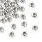 SHEGRACE Rondelle Brass Beads, with Rubber Inside, Slider Beads, Rondelle, Cadmium Free & Nickel Free & Lead Free, Real Platinum Plated, 4x4x2mm, Hole: 1mm
